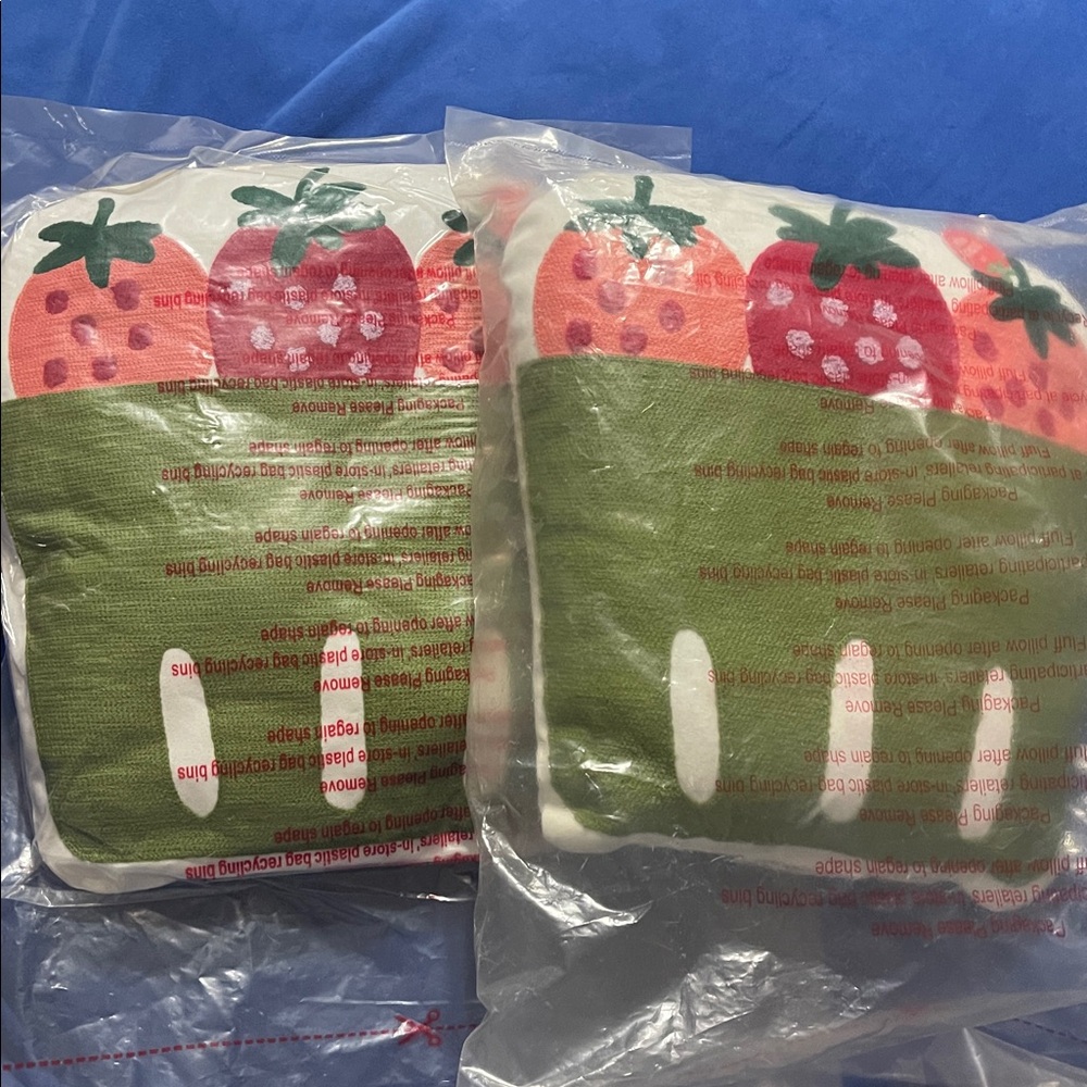 Strawberry Print Throw Pillows